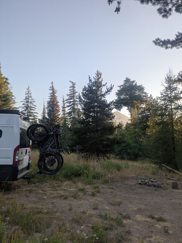 Van parked in camp spot