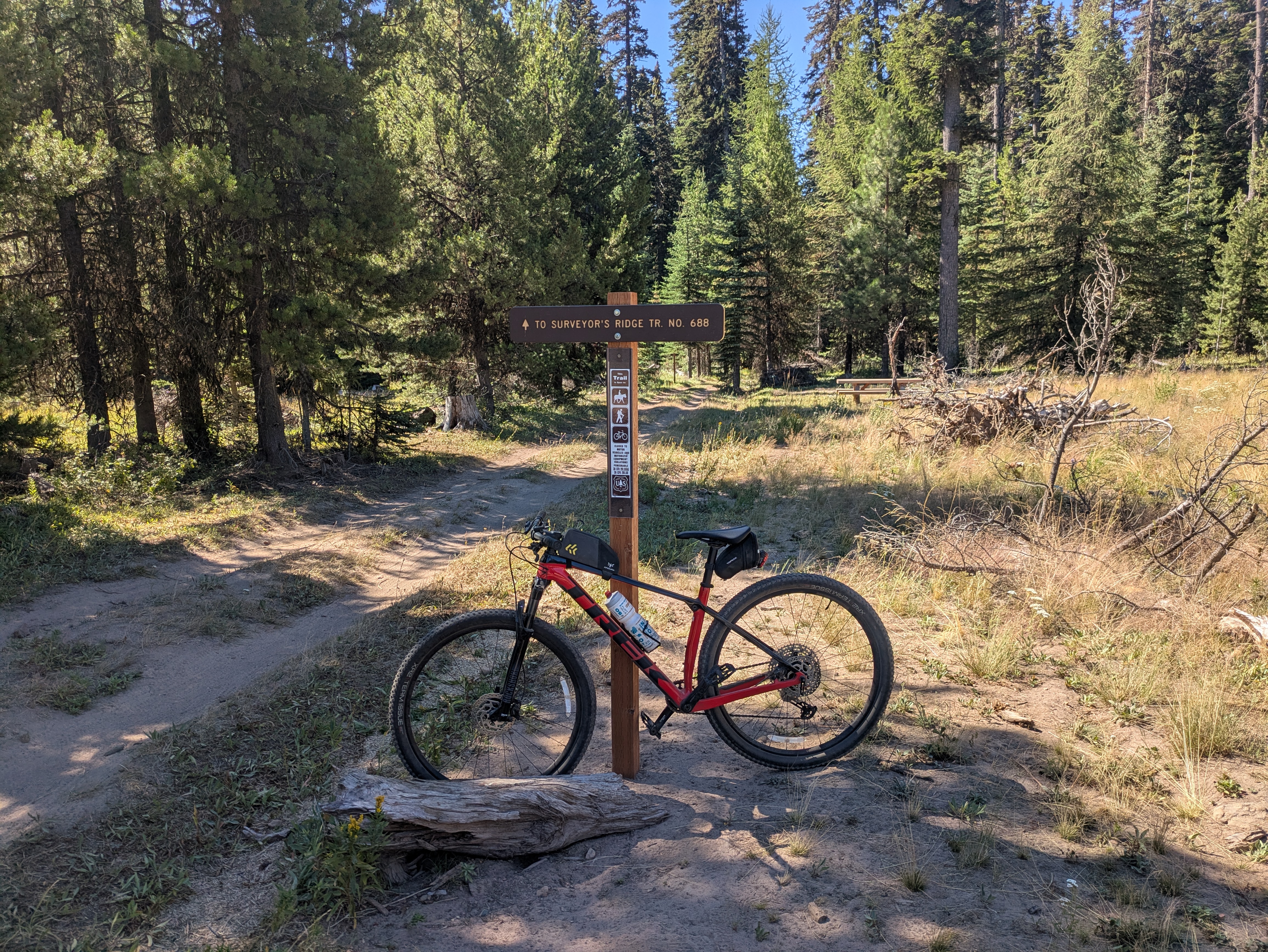 Mountain bike at trail head